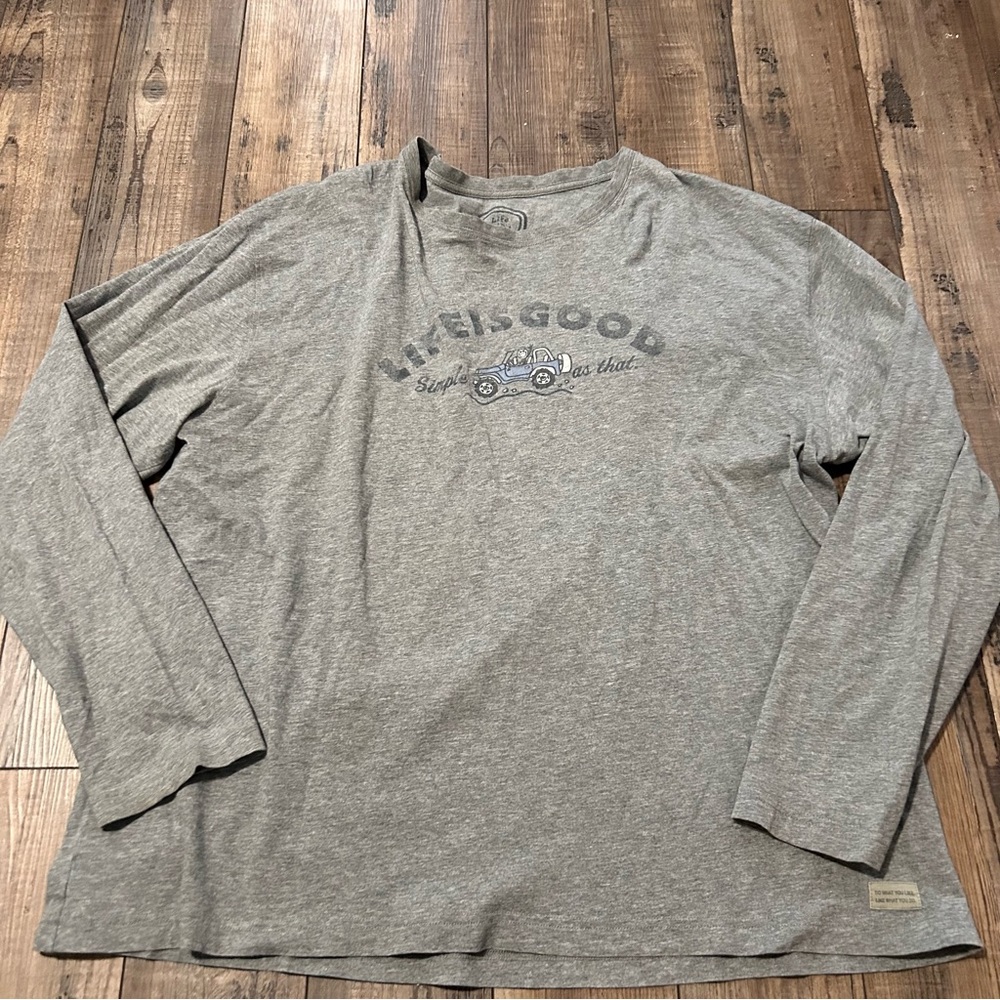 Life‎ is Good Gray Long Sleeve Shirt